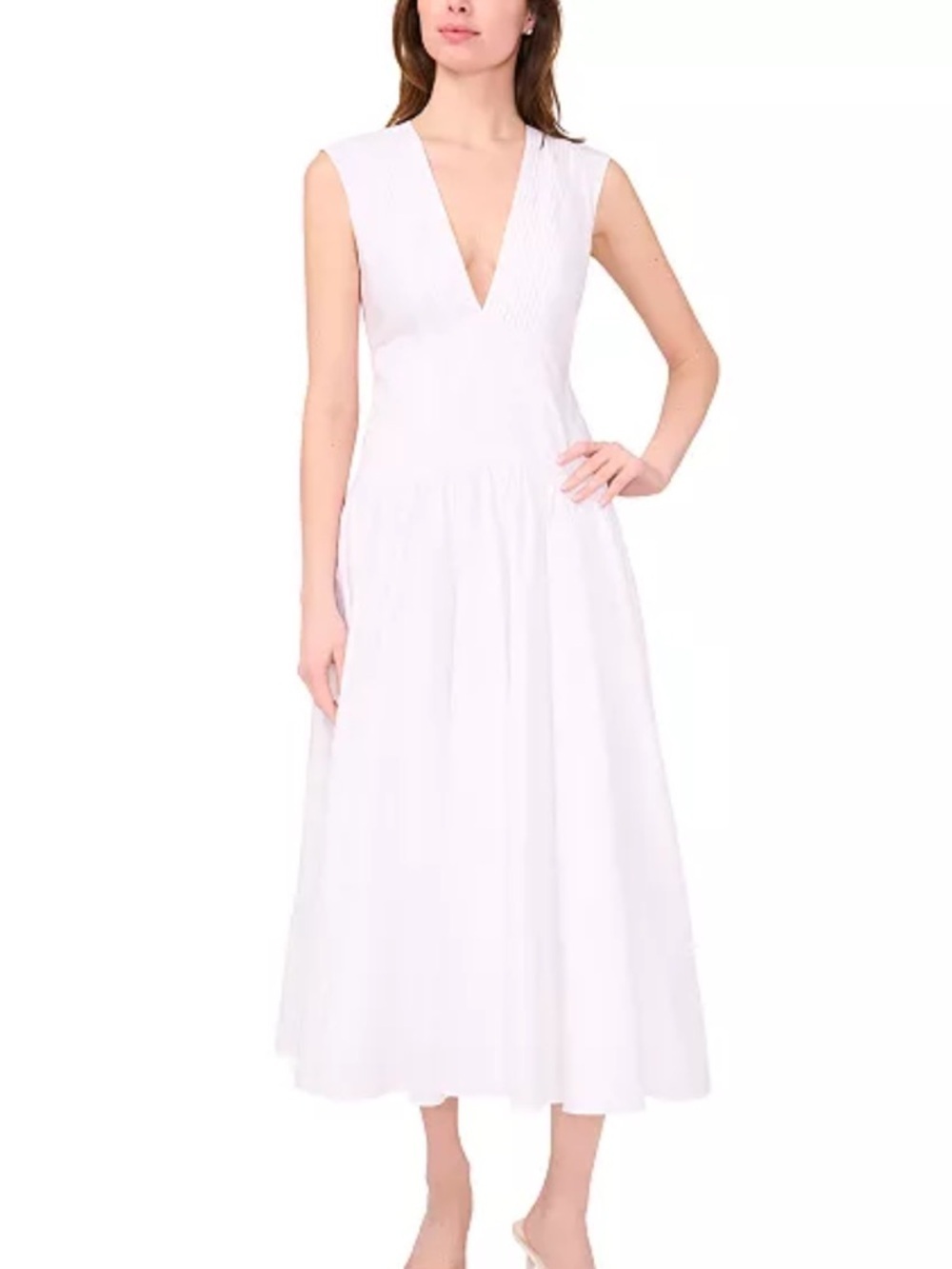 Parker
The Abria Cotton Plunging-Neck Drop-Waist Midi Dress